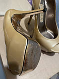 Жіночі бежеві туфлі каблук і платформа Gina Benotti, фото 4