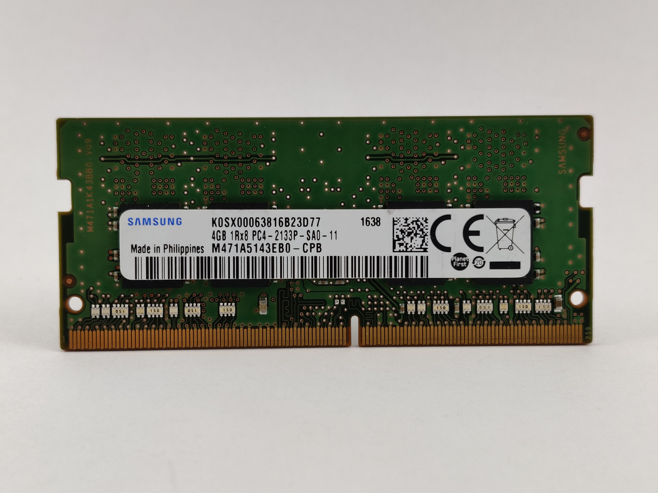 Оперативна пам'ять для ноутбука SODIMM Samsung DDR4 4Gb PC4-2133P (M471A5143EB0-CPB) Б/В