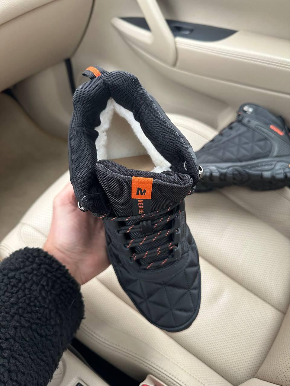 Зимние мужские ботинки Merrell Tracking Black Orange Winter (с мехом) ALL14570 - фото 4 - id-p2062312092