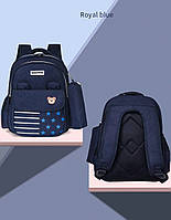 Школьный рюкзак ортопедический с пеналом для мальчика первоклассника 7 8 9 лет, детский портфель 1 2 3 класс