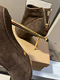 Жіночі замшеві черевики каблук Tom Ford ботільйони, фото 4