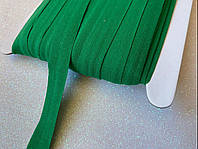 Зеленая - на отрез трикотажная окантовочная бейка стрейч матовая 1.5см