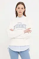 Urbanshop com ua Бавовняна кофта Tommy Jeans жіноча колір білий з аплікацією РОЗМІР ЗАПИТУЙТЕ