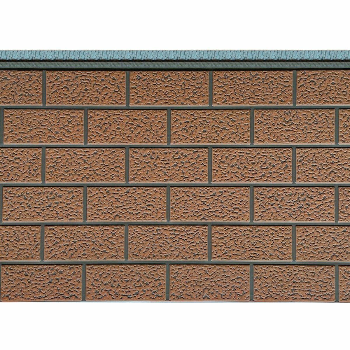 Фасадна панель металева сайдинг для фасада PU 380*41,5*1,5 см цегла коричнева
