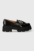 Urbanshop com ua Шкіряні мокасини Charles Footwear Zulia жіночі колір чорний на платформі Zulia.Loafer.Black