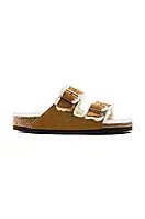 Urbanshop com ua Замшеві шльопанці Birkenstock колір коричневий Regular Width 1001128.Sheepskin.Mink-Sheepskin