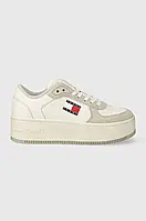 Urbanshop com ua Шкіряні кросівки Tommy Jeans TJW FLATFORM MAT MIX колір білий EN0EN02538 РОЗМІРИ ЗАПИТУЙТЕ