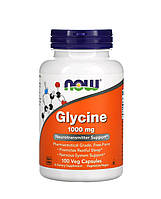 Now Foods, Glycine, Глицин, гліцин, 1000 мг, 100 вегетаріанських капсул