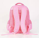 Шкільний рюкзак ортопедичний з пеналом для дівчинки 1 2 3 клас 7-8-9 років, портфель в шоклу пудра (світло-рожевий), фото 2