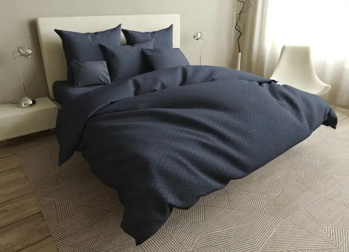 Сімейна постіль з двома підодіяльниками на блискавці (22541) Ранфорс однотонні комплекти постільного, фото 1