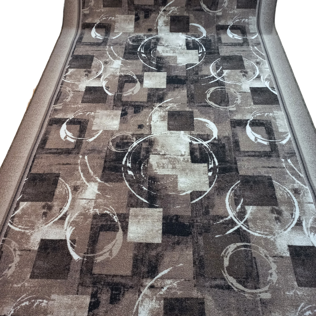 Килимова доріжка Dinarsu Geometry сіра шириною 160 см (ціна за пог.м)