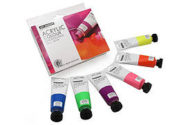 Набір фарб акрил неон ""Art ranger"", пласт туб, 6кольорів * 75мл, 32KRFEA0675-N