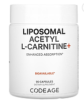 Codeage, Liposomal Acetyl L-Carnitine+, Липосомальный ацетил L-карнитин, 90 капсул