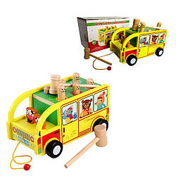 93-1402 Дерев'яна гра Автобус із тваринами, у коробці