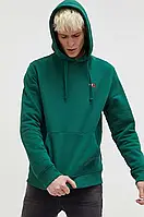 Urbanshop com ua Бавовняна кофта Tommy Jeans чоловіча колір зелений з капюшоном однотонна РОЗМІР ЗАПИТУЙТЕ