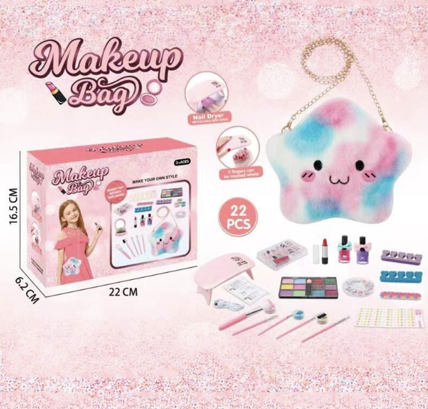 Дитячий набір косметики для манікюру з сумочкою у вигляді морської зірки та сушінням 768-16, рожевий