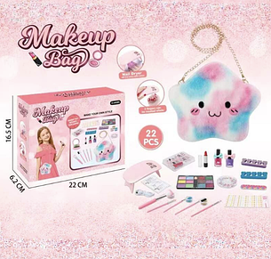 Дитячий набір косметики для манікюру з сумочкою у вигляді морської зірки та сушінням 768-16, рожевий, фото 1