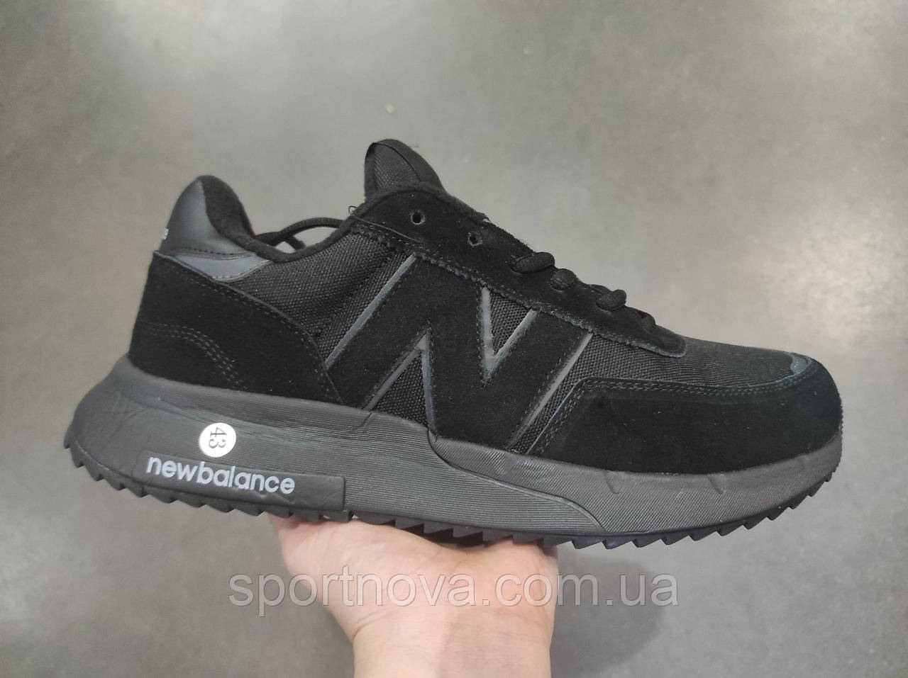 Чоловічі кросівки осінь/зима New Balance термозамша/водовідштовхувальна тканина чорний р 41