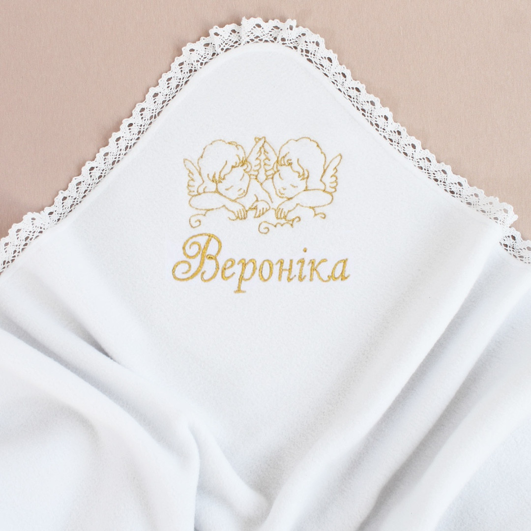 Іменна крижма для хрешення флісова дівчинки хлопчика хрестильна, Благородне хрестильне рушник