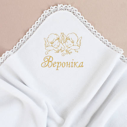 Іменна крижма для хрешення флісова дівчинки хлопчика хрестильна, Благородне хрестильне рушник, фото 1