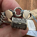 Чоловічий масивний срібний комплект: двосторонній хрестик + ланцюжок Бісмарк 8 мм (70 г, чорніння, 925 проба), фото 8