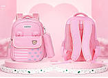 Шкільний рюкзак ортопедичний з пеналом для дівчинки 1 2 3 клас 7-8-9 років, портфель в шоклу пудра (світло-рожевий), фото 10
