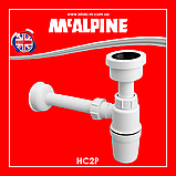 Сифон для пісуара пляшковий пляшковий прямий з манжетою 50х32 мм HC2P McAlpine, фото 2