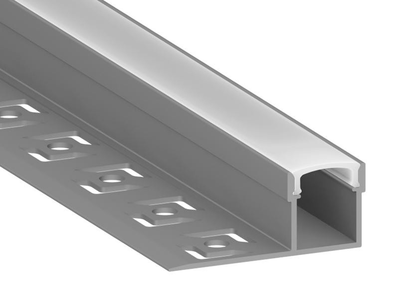 Алюмінієвий профіль для світлодіодної стрічки для гіпсокартона АЛ-21-3 3 метра анодований під штукатурку - фото 1 - id-p2062446269