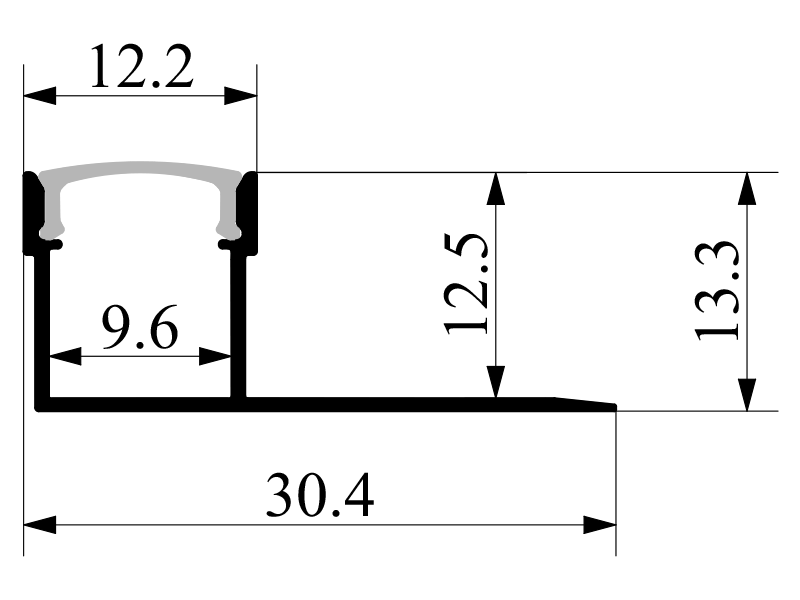 Алюмінієвий профіль для світлодіодної стрічки для гіпсокартона АЛ-21-3 3 метра анодований під штукатурку - фото 4 - id-p2062446269