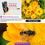 Об'єктив Макро лінза для телефону 2в1 APEXEL 0,45x 4k HD Макрооб'єктив ширококутний (APL-0.45XWM), фото 5