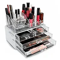 Органайзер для косметики Cosmetic Storage Box 4 ящика с 16 ячейки Прозрачный 22х13х17 см