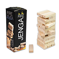 Настільна гра Дженга 48 брусків Fire Jenga