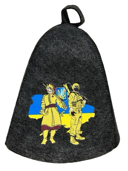 Шапка для лазні та сауни з вологостійкої тканини "Українські Захисники" з високою термостійкістю