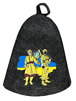 Шапка для бани и сауны из влагостойкой ткани "Украинские Защитники" с высокой термостойкостью