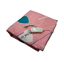 Електропростирадло Electric Blanket 7421 150х170см рожевий із сердечками