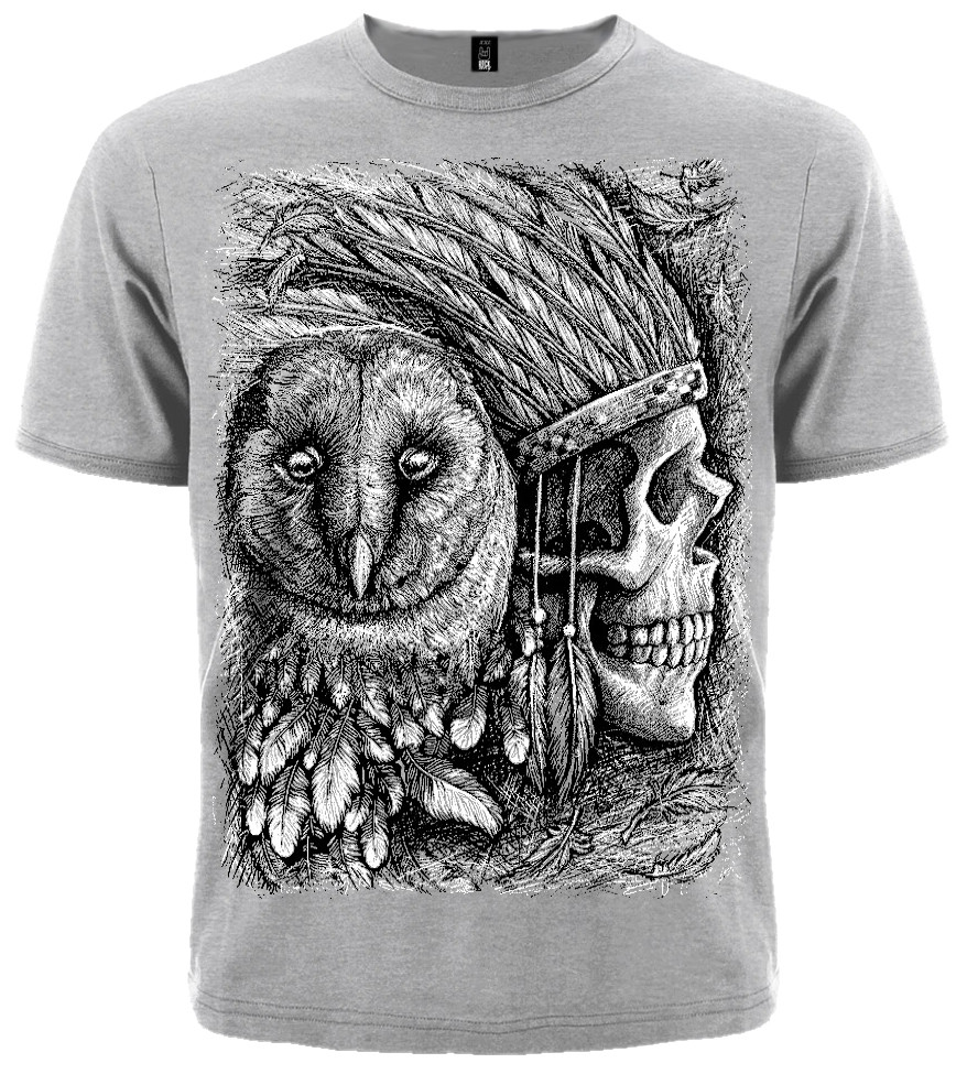 Футболка Indian Skull & Owl