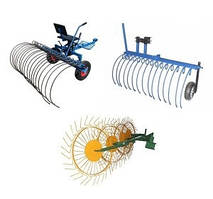 Граблі і сінозворушувачі до мотоблоків