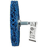 Круг зачисний із нетканого абразиву (корал) Ø 100 мм з тримачем синій середня жорсткість SIGMA (9175231), фото 3