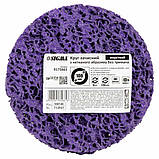 Круг зачисний із нетканого абразиву (корал) Ø 100 мм без тримача фіолетовий жорсткий SIGMA (9175661), фото 4