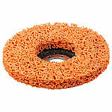 Круг зачисний з нетканого абразиву (корал) Т27 Ø 125×22.23 мм жовтогарячий жорсткий SIGMA (9176611), фото 3