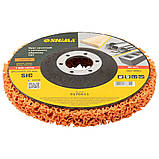 Круг зачисний з нетканого абразиву (корал) Т27 Ø 125×22.23 мм жовтогарячий жорсткий SIGMA (9176611), фото 5