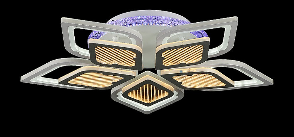 Стельова сучасна люстра LK29051/5+1 LED (WT+GREY)