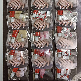 Ногті накладні Art Nail Natural кольорові з малюнком упаковка No 008 12 шт Nail Perfect Різнокольоровий