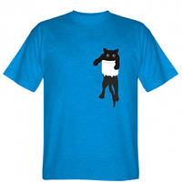 Мужская футболка The cat tore the pocket