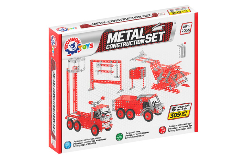 Конструктор металевий 'Пожежна техніка' в коробці, 309 деталей 2056 ТЕХНОК