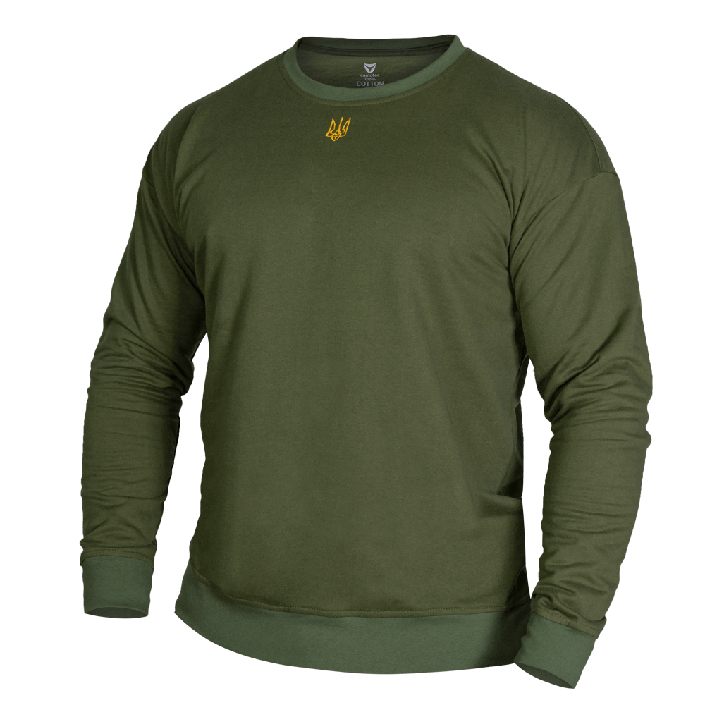 Світшот Basic Олива (золотий тризуб) (7407), S (7407-S), фото 1