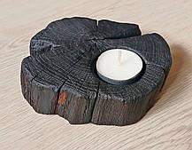 Підсвічник дерев'яний "Black Wood"  випал, віск, ручна робота, фото 3