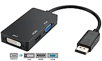 Display Port to HDMI/DVI/VGA Black adapter обеспечивает комфортное использование разных типов Лучшая цена на