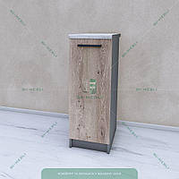 Узкий кухонный модуль шкаф нижний 300 мм со столешницей Белый снег 38 мм Аликанте-Антрацит