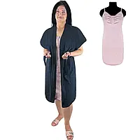 Комплект женский домашний, ночная рубашка и халат 03659 Микс коттон